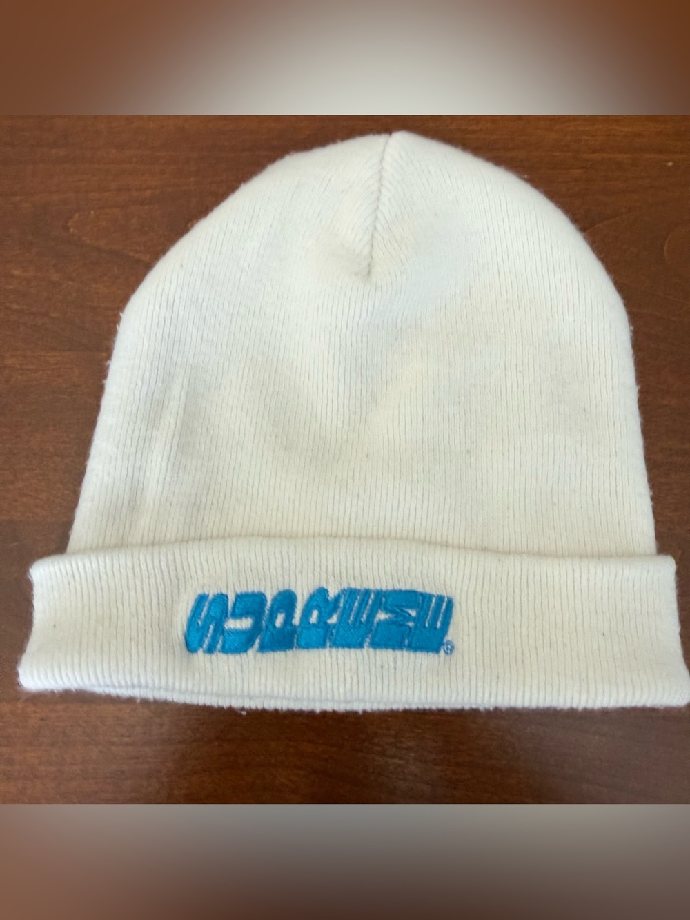 Supreme White Beanie with Light Blue Embroidered Logo